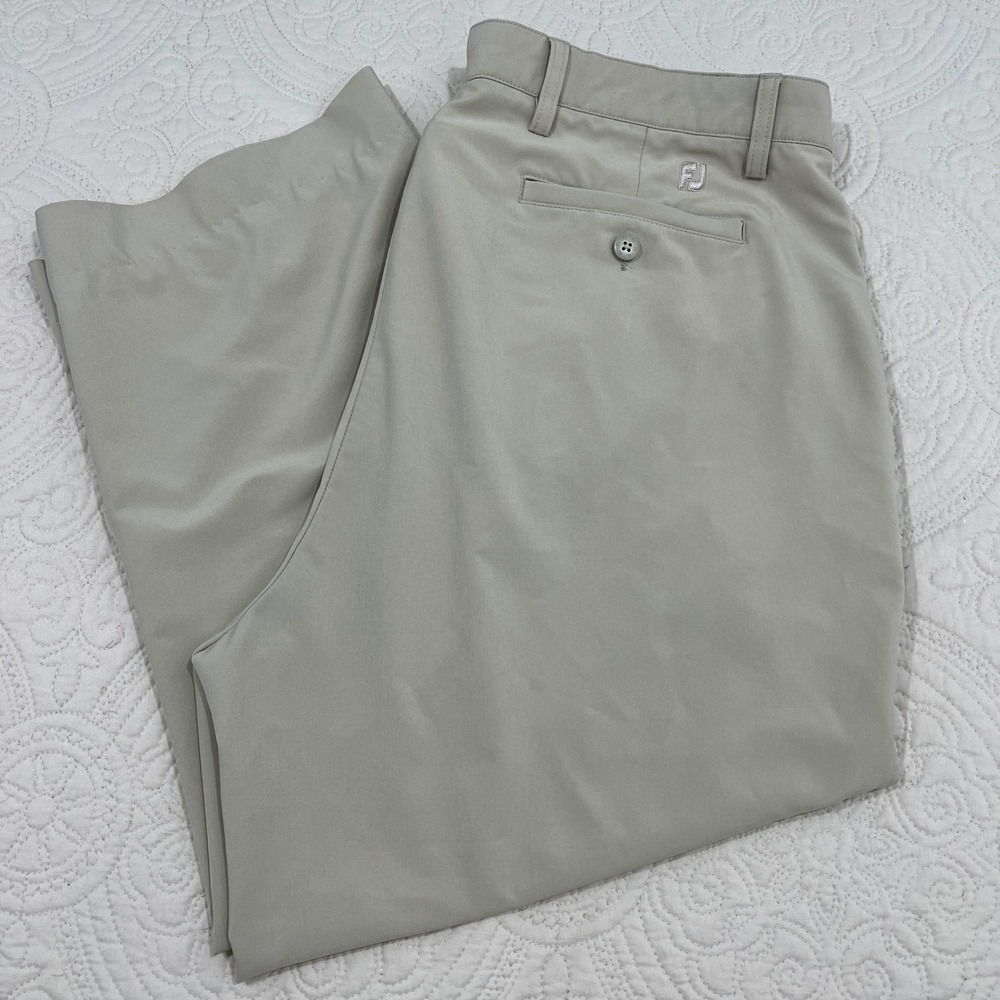 FootJoy Mens Performance Golf Pants Khaki Tan Stretch‎ Straight Leg W40 L30 FJ